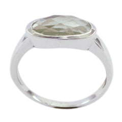 Cunning Gem Green Amethyst 925 Sterling Silver Ring Hamsa Jewelry