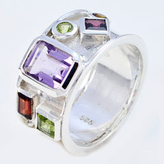 Cunning Gemstone Multi Stone Silver Ring Bridesmaids Jewelry Sets