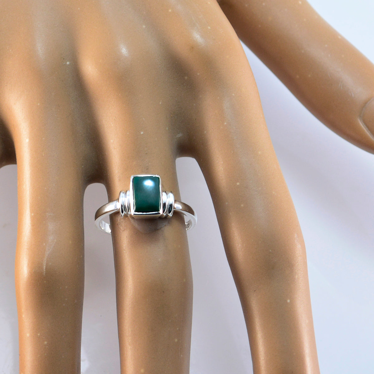 Dainty Stone Green Onyx 925 Sterling Silver Rings Jewelry Cleaning