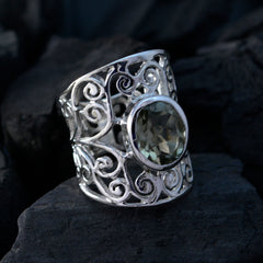 Delicate Gemstone Green Amethyst 925 Silver Ring Graduation Gift