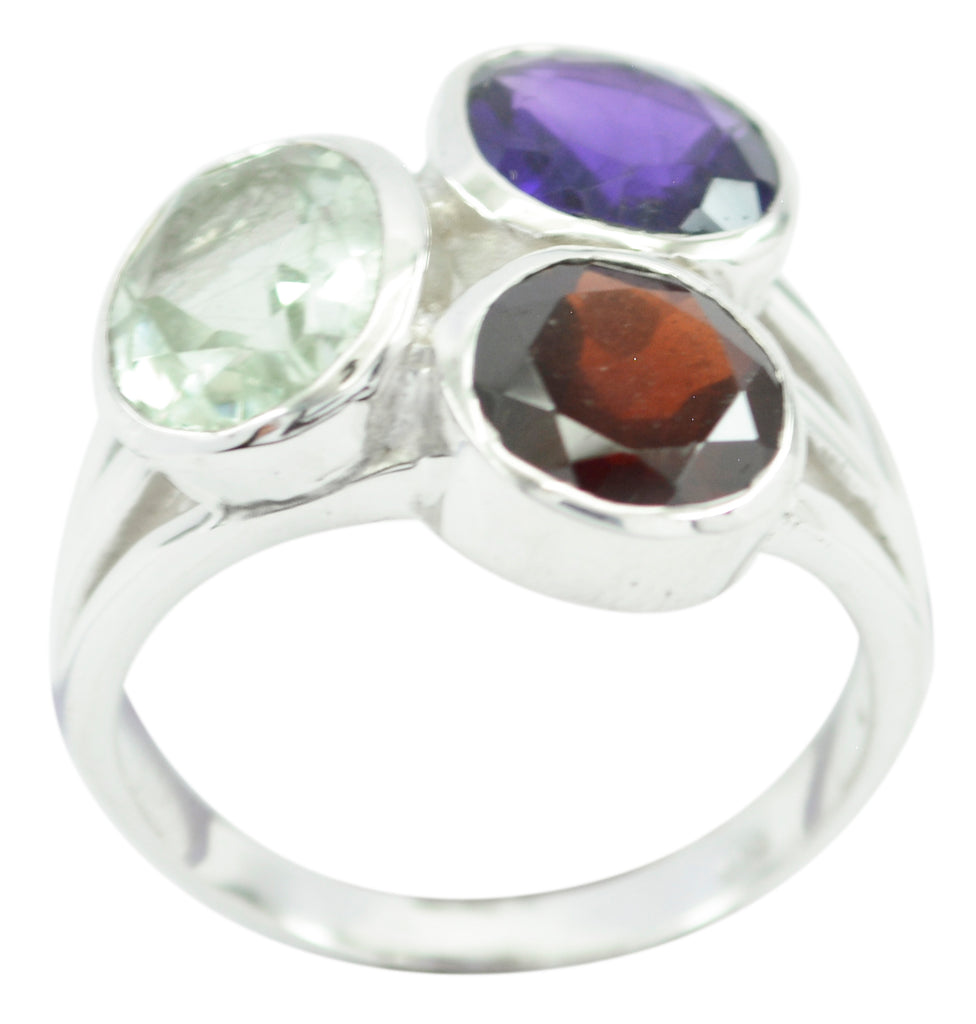 Desirable Gems Multi Stone 925 Sterling Silver Rings Angel Wing Jewelry
