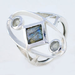Desirable Stone Labradorite 925 Sterling Silver Rings Quilling Jewelry