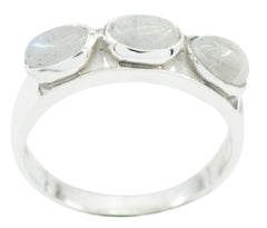 Elegant Gem Rainbow Moonstone 925 Sterling Silver Ring Hand Jewelry