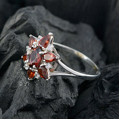 Elegant Stone Garnet 925 Sterling Silver Ring Fine Selling Items