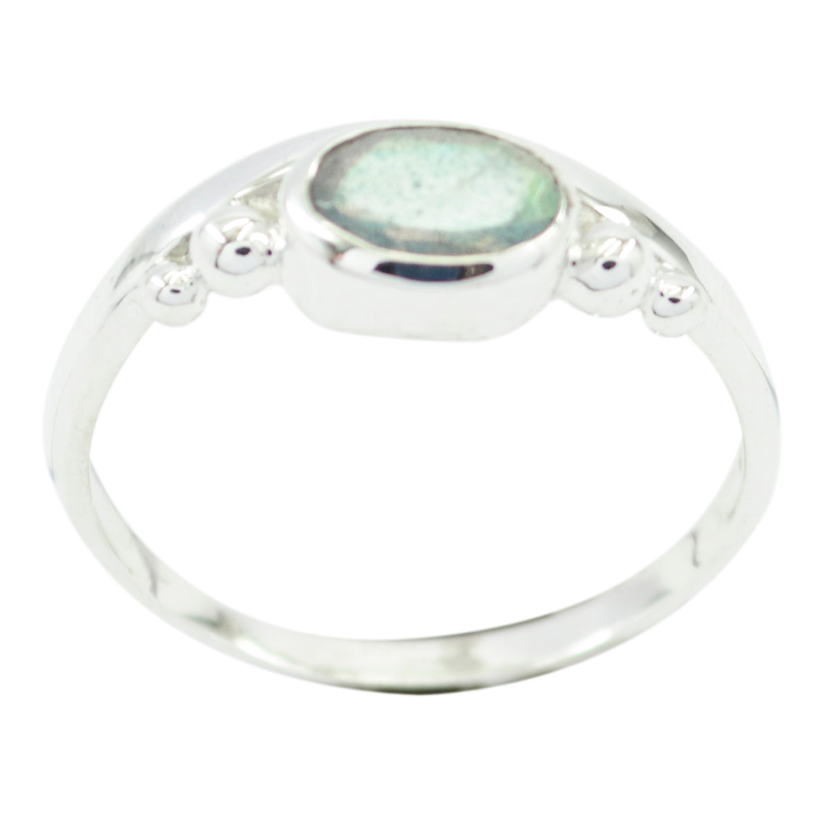 Elegant Stone Labradorite 925 Sterling Silver Ring Peacock Jewelry
