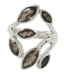 Engaging Gemstones Smoky Quartz Solid Silver Ring Jewelry Unlimited
