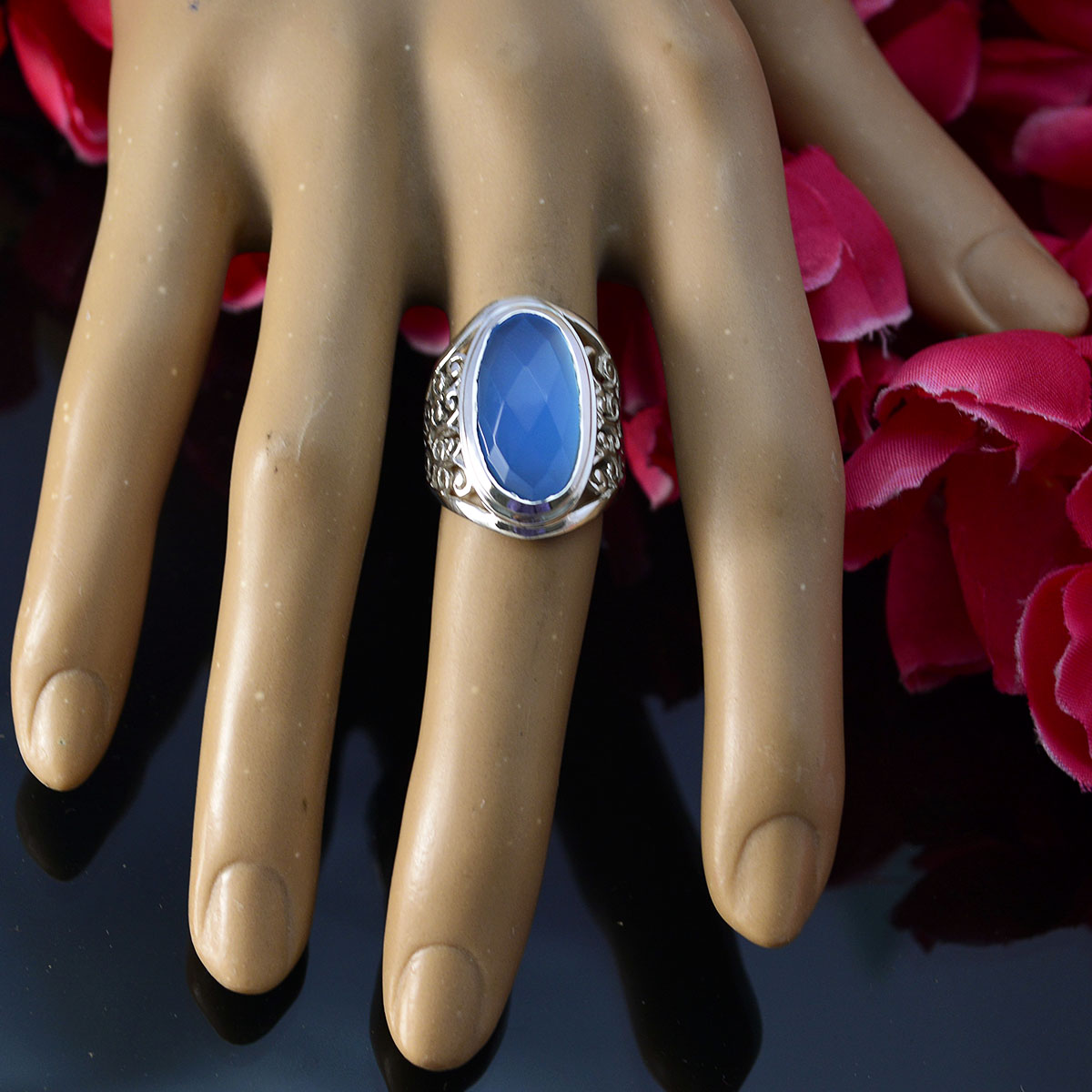 Enticing Gemstone Chalcedony Sterling Silver Ring Online Jewelry