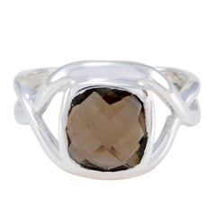 Enticing Gemstones Smoky Quartz Sterling Silver Rings Jewelry Stands