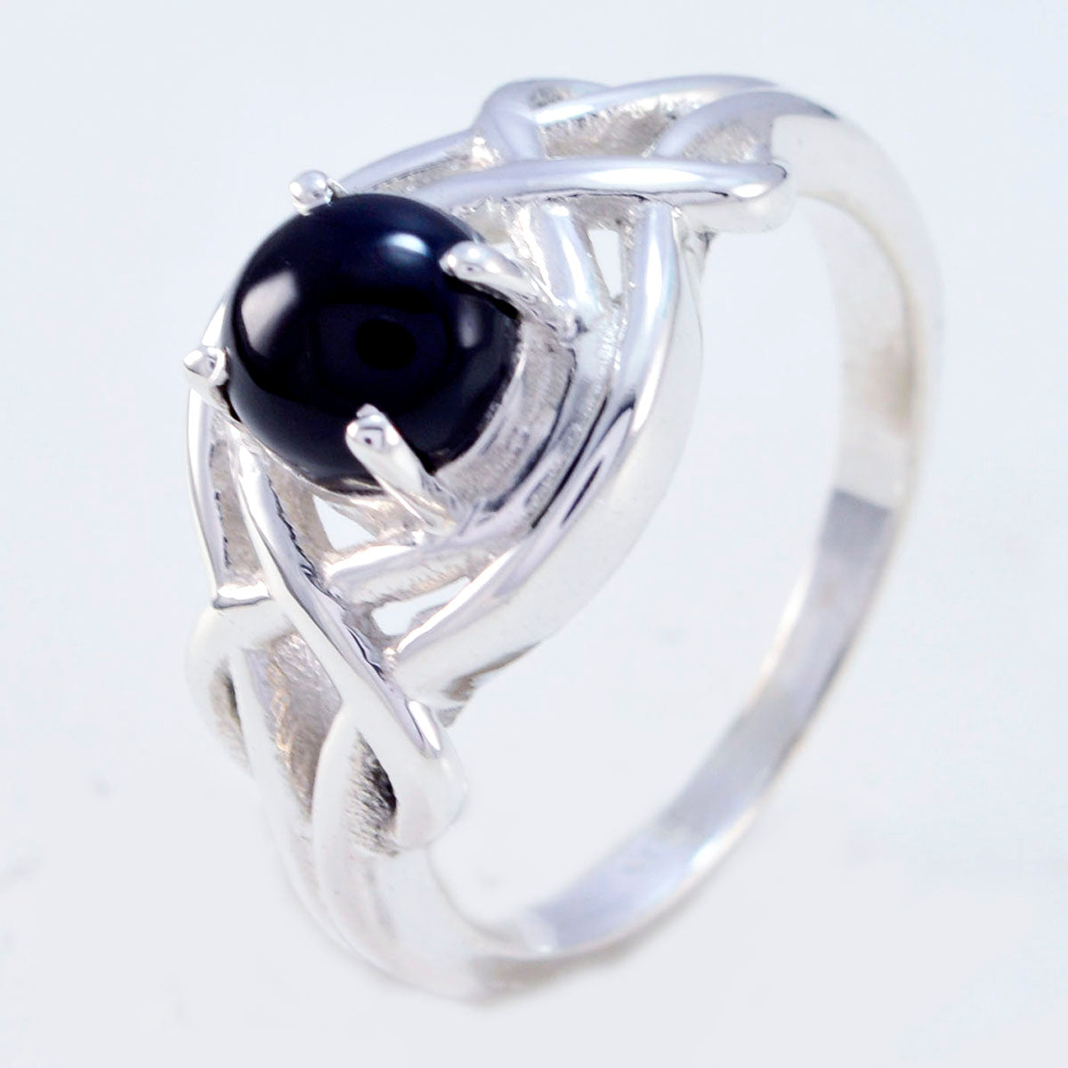 Excellent Gem Black Onyx 925 Sterling Silver Ring Infinity Jewelry