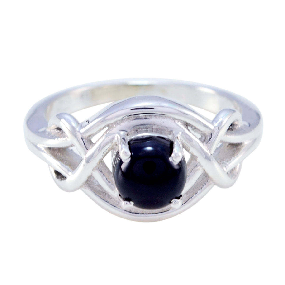 Excellent Gem Black Onyx 925 Sterling Silver Ring Infinity Jewelry