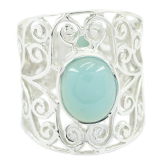 Excellent Gem Chalcedony 925 Sterling Silver Ring Online Jewelry Store