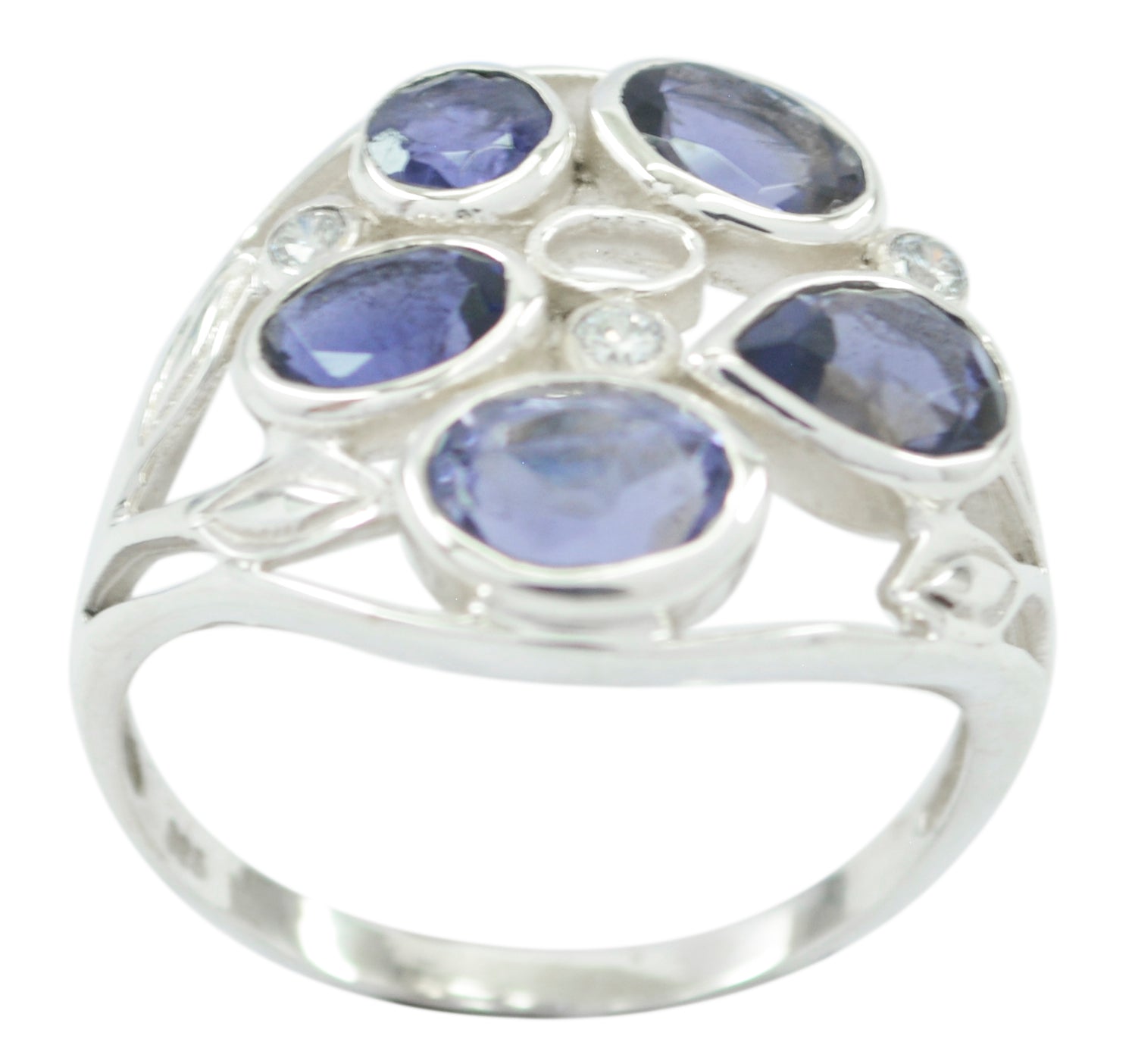 Excellent Stone Iolite 925 Sterling Silver Rings Melania Trump Jewelry