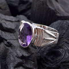 Exporter Stone Amethyst Sterling Silver Ring 925 Sterling Silver