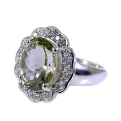 Exquisite Gems Green Amethyst 925 Sterling Silver Ring Jaipur Jewelry