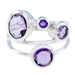 Exquisite Stone Amethyst Sterling Silver Rings Fair Trade Jewelry