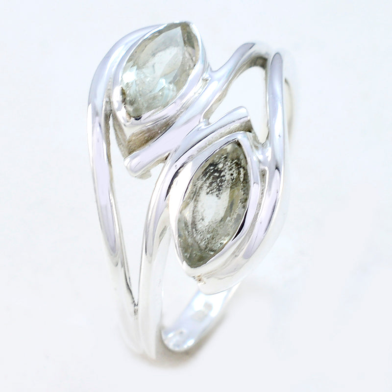 Fair Gem Green Amethyst 925 Sterling Silver Ring Indian Gold Jewelry