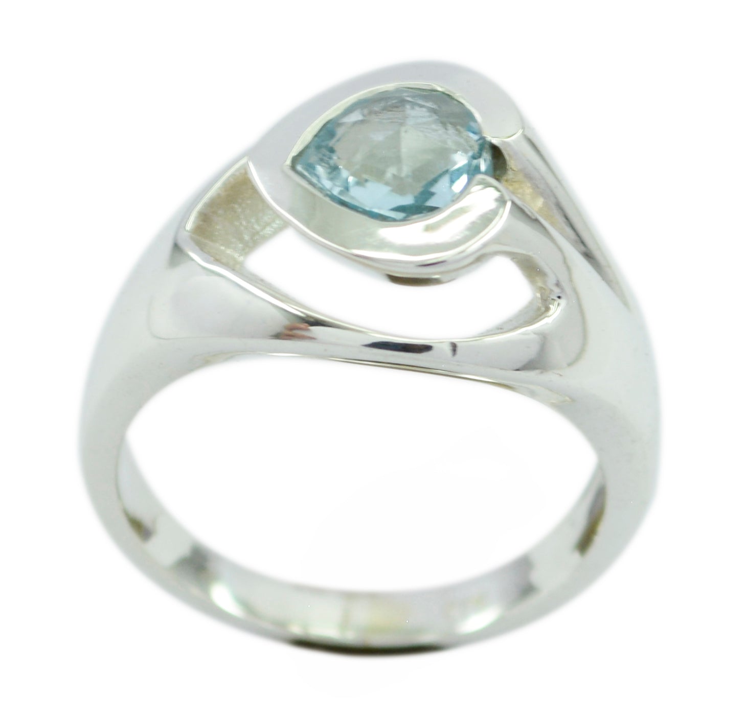 Fair Gemstone Blue Topaz 925 Sterling Silver Ring Native American Jewelry