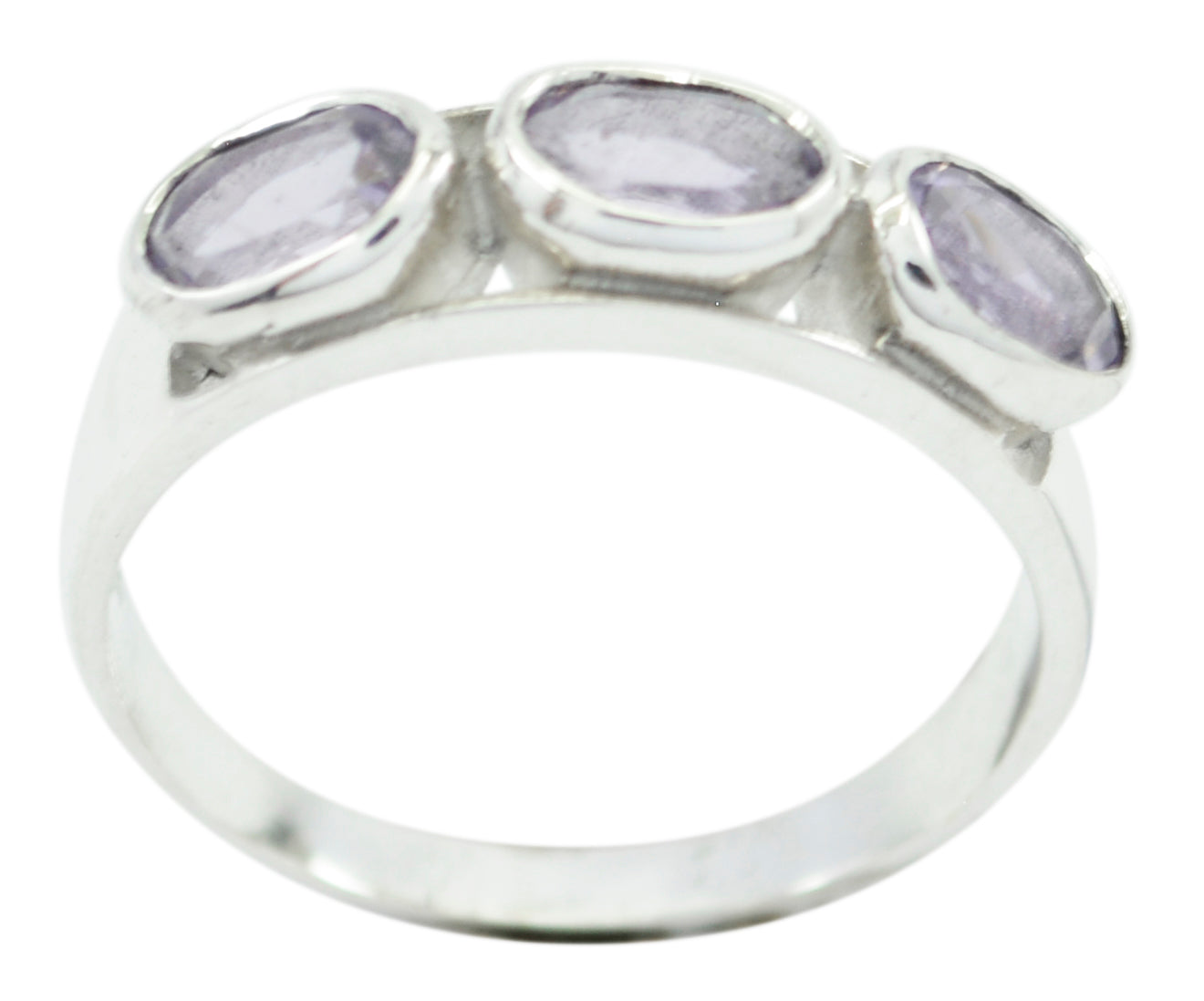 Fascinating Gemstone Amethyst Solid Silver Rings Christmas Day Gift