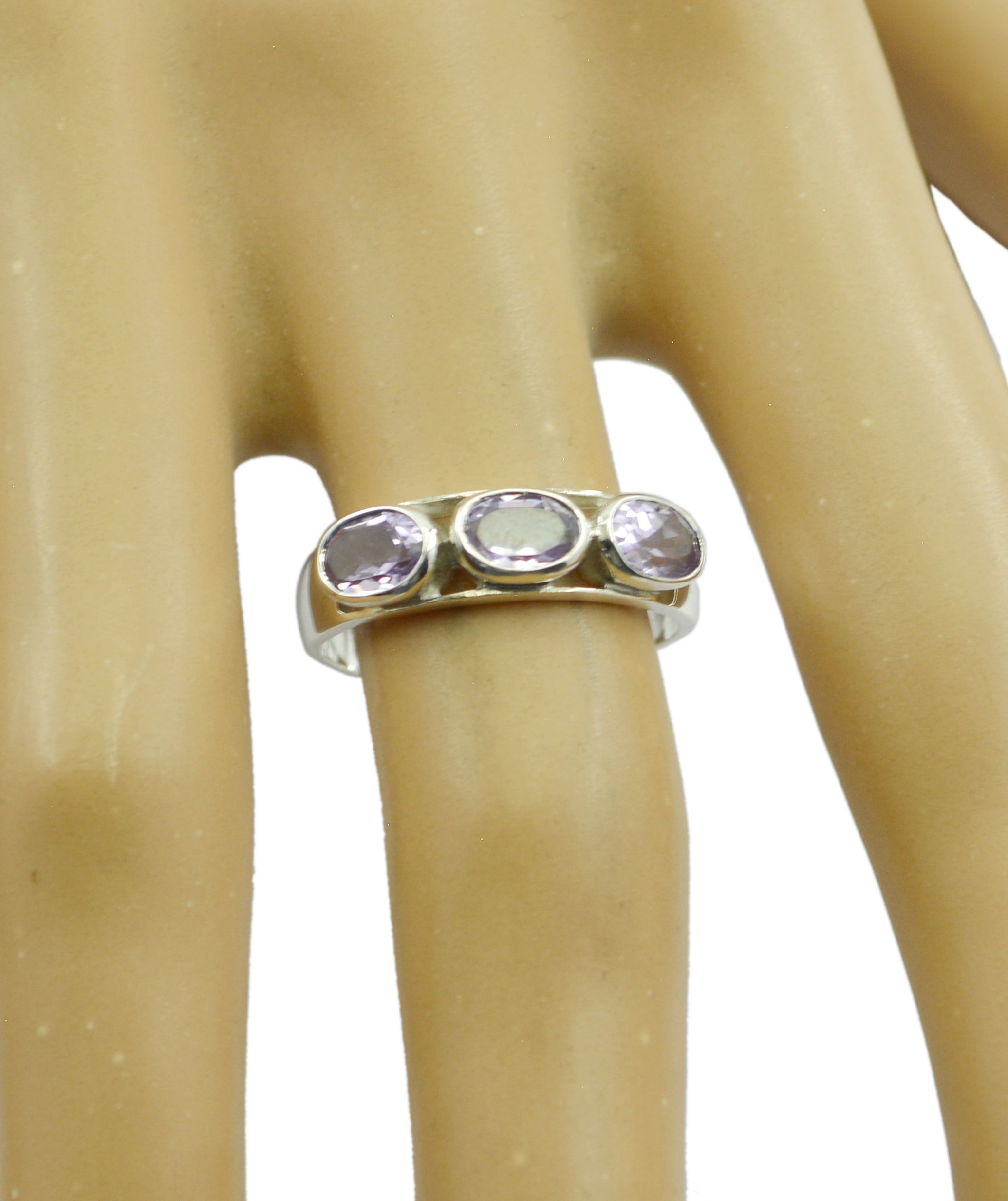 Fascinating Gemstone Amethyst Solid Silver Rings Christmas Day Gift