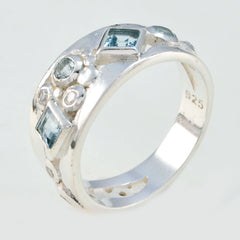 Fascinating Gemstone Blue Topaz Sterling Silver Rings Limoges Jewelry