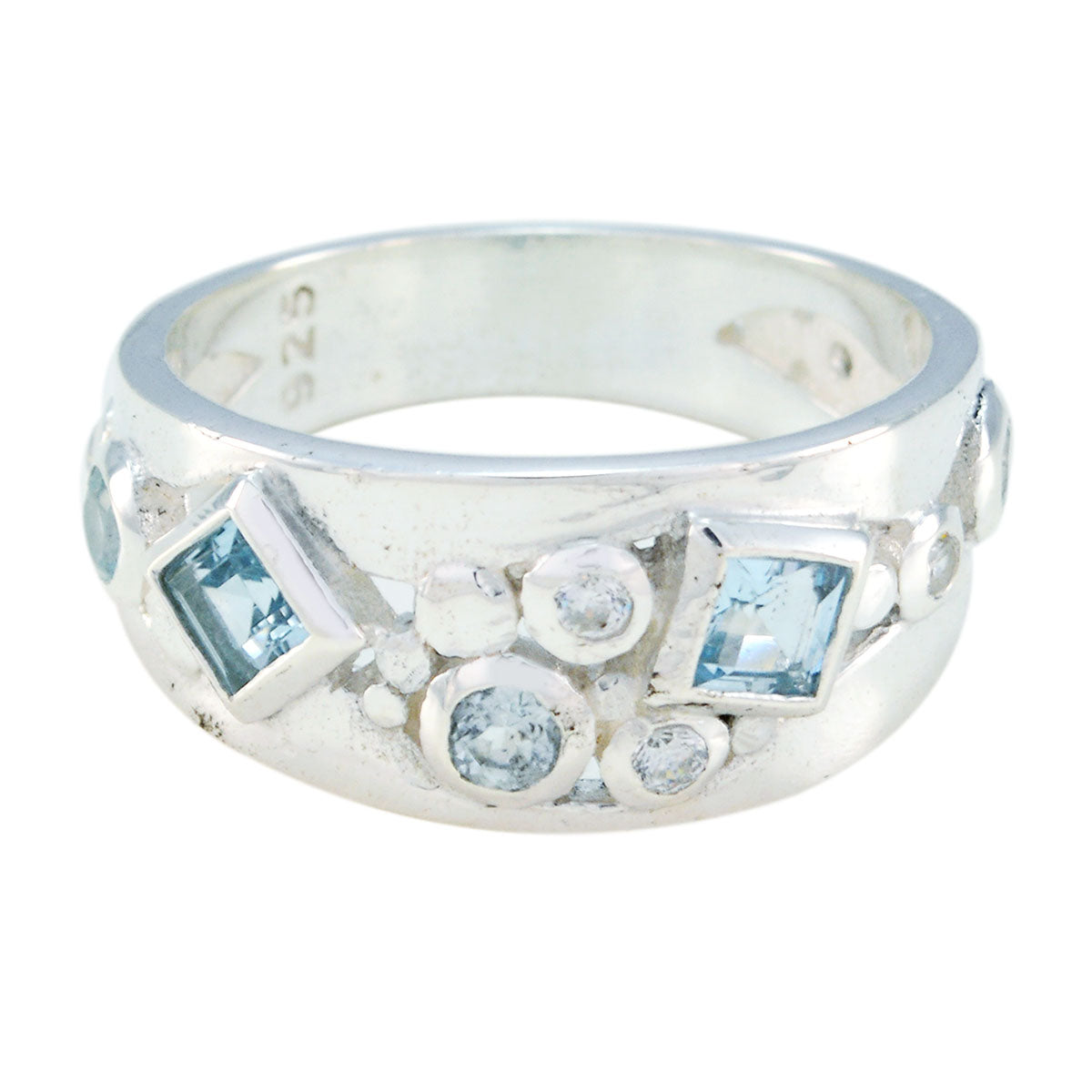 Fascinating Gemstone Blue Topaz Sterling Silver Rings Limoges Jewelry