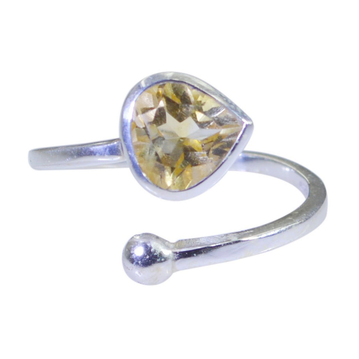 Fascinating Gemstones Citrine Sterling Silver Rings Wedding Gift