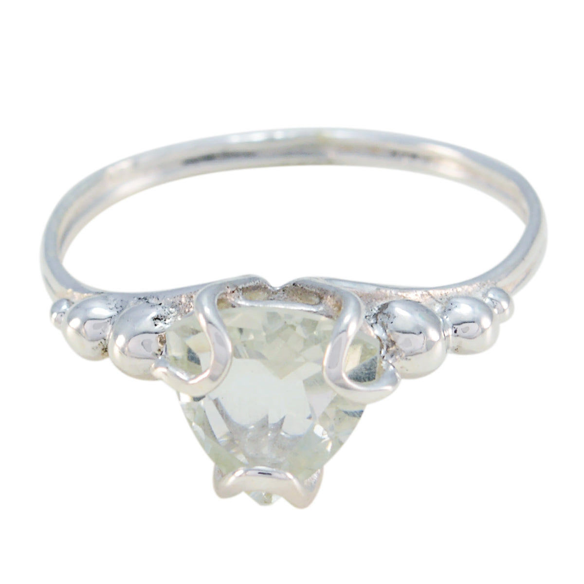 Fine Gemstone Green Amethyst 925 Sterling Silver Ring Jewelry Art