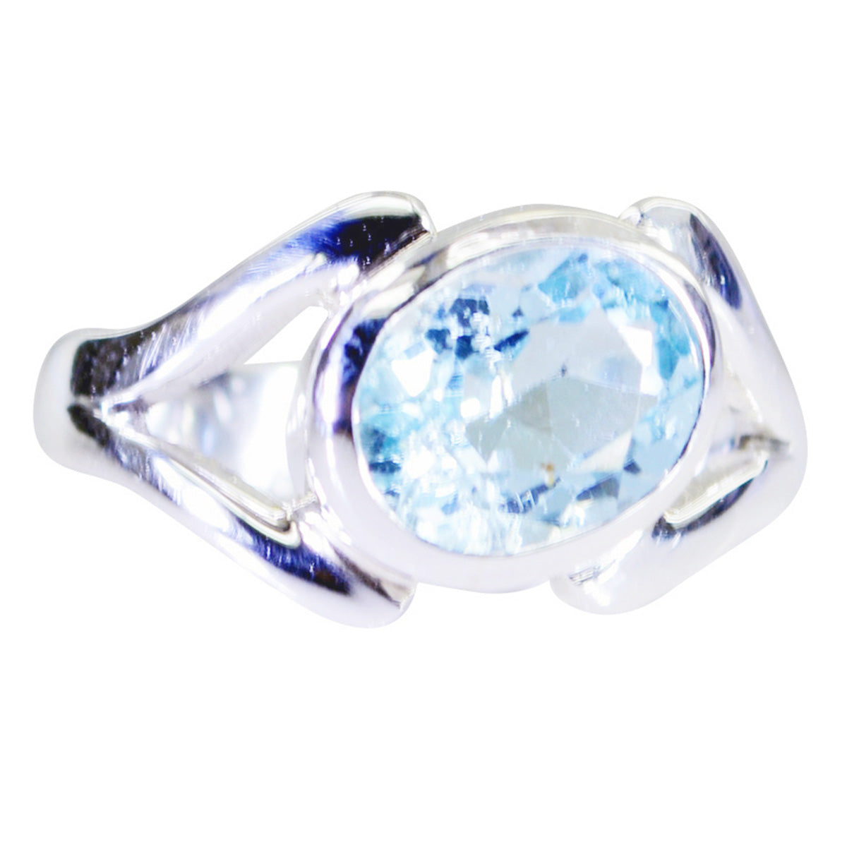 Fine Gemstones Blue Topaz Solid Silver Rings Jewelry Making Tools