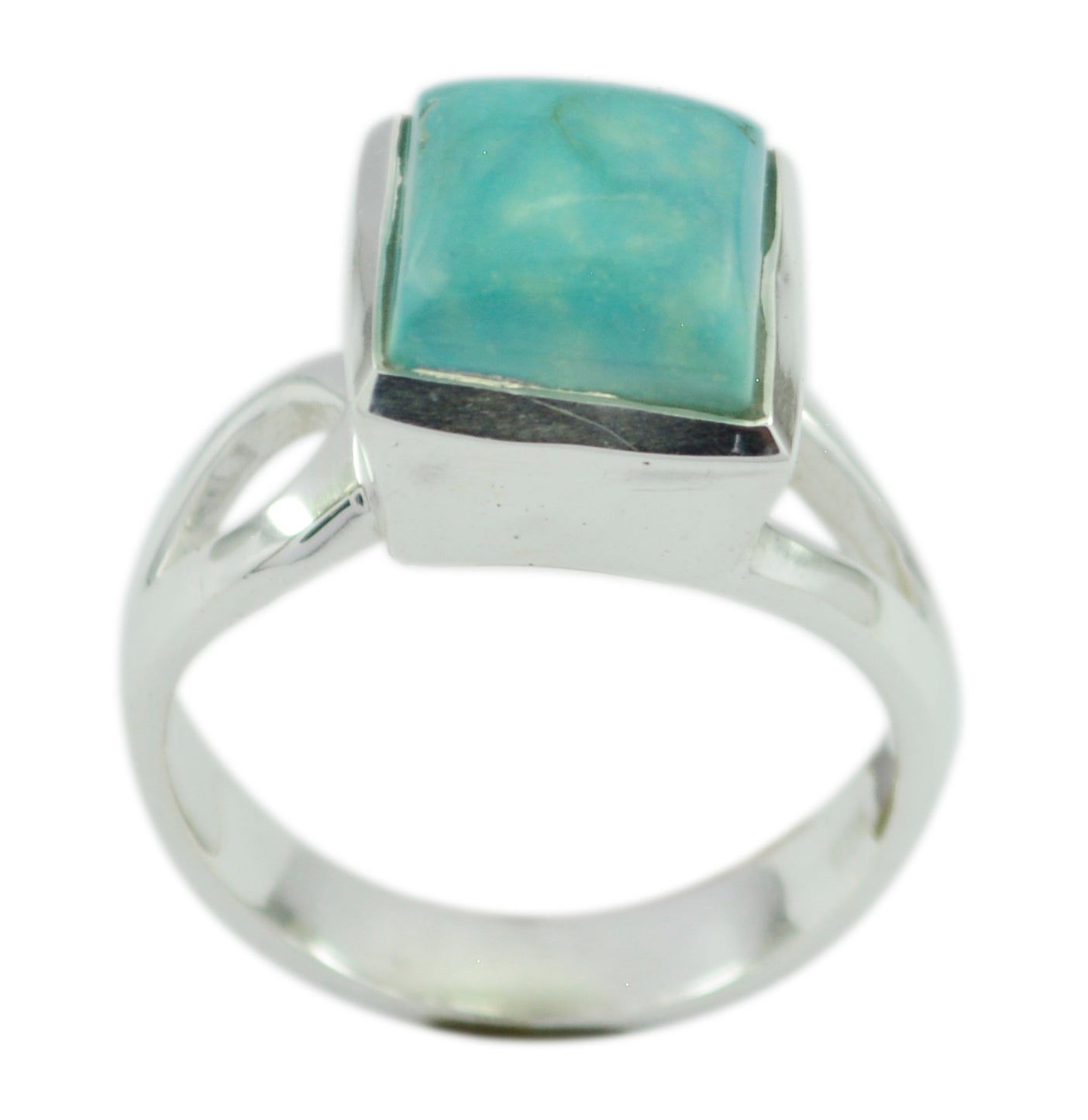 Fine-Looking Gem Turquoise Solid Silver Ring Personalized Jewelry Boxes