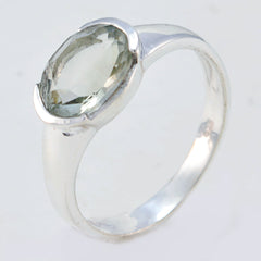 Flawless Gem Green Amethyst 925 Silver Ring Handmade Beaded Jewelry