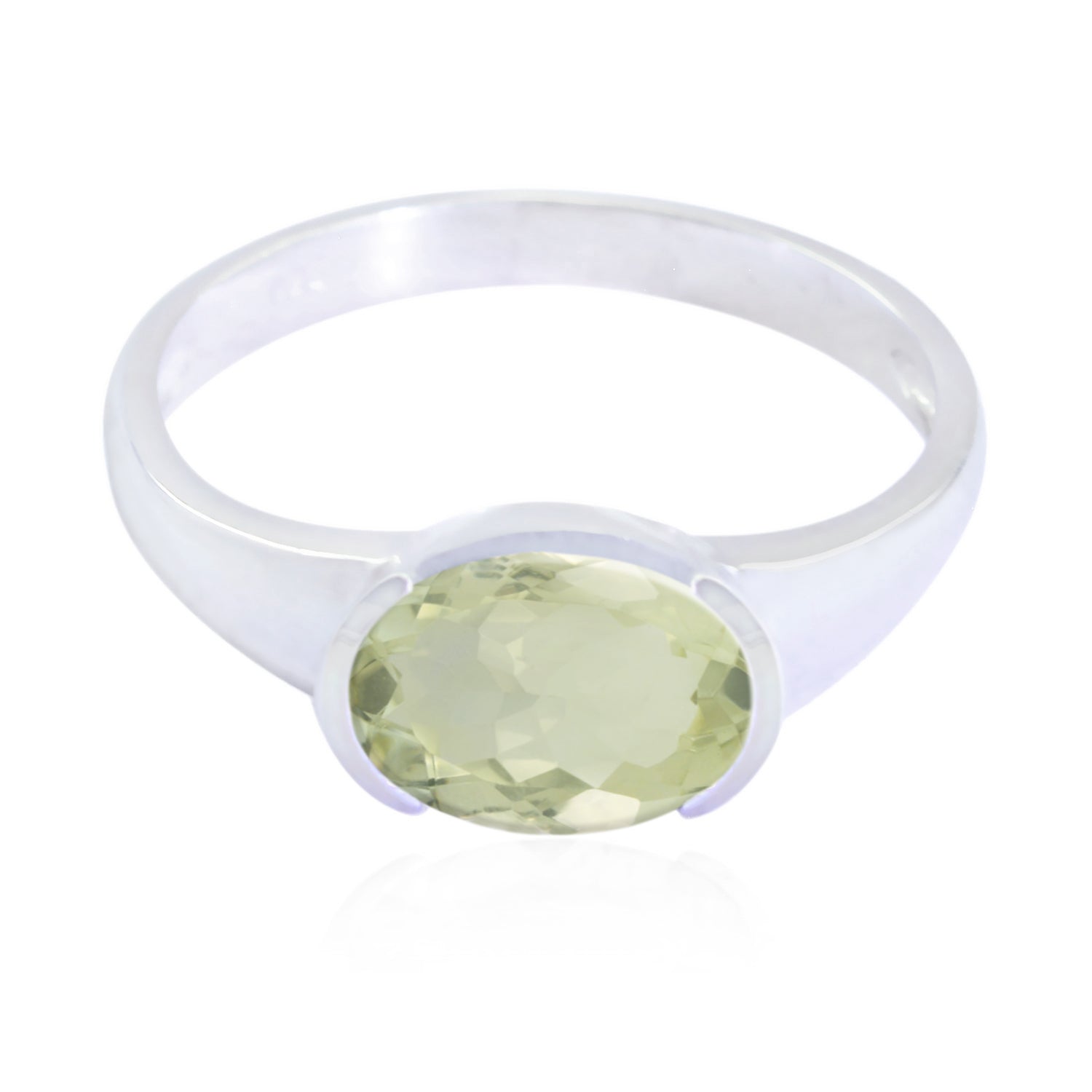 Flawless Gem Green Amethyst 925 Silver Ring Handmade Beaded Jewelry