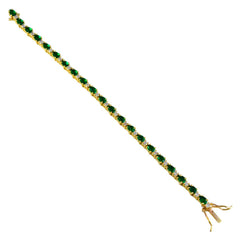 riyo suppiler argent sterling 925 avec bracelet plaqué or pour fille bracelet émeraude cz bracelet serti de griffes avec boîte avec bracelet de tennis à languette.