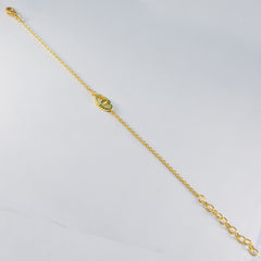 riyo vintage en argent sterling 925 avec bracelet plaqué or pour fille bracelet émeraude cz bracelet serti de lunette avec bracelet à breloques hameçon l taille 6-8,5 pouces.
