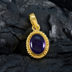 riyo easy gems ovale cabochon violet améthyste pendentif en argent cadeau pour fiançailles