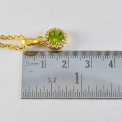Riyo – pendentif rond en argent péridot vert à facettes, pierres précieuses mignonnes, cadeau pour femme