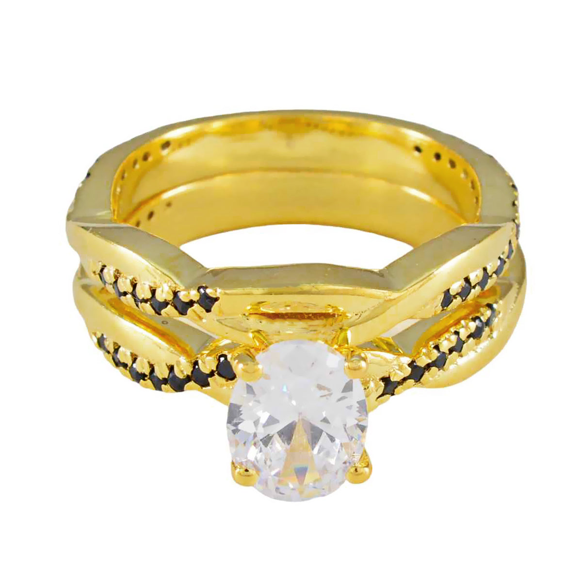 anello in argento riyo suppiler con placcatura in oro giallo pietra di zaffiro blu forma ovale con montatura a punta gioielli da sposa anello per la festa del papà