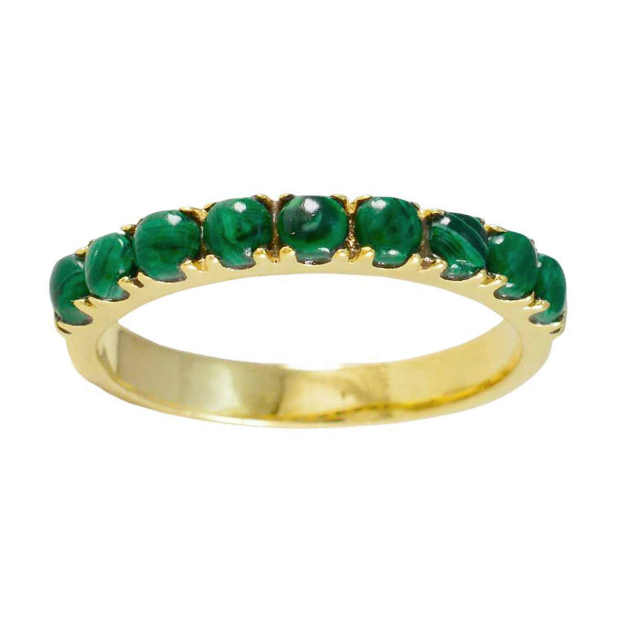 Серебряное кольцо riyo Perfect с покрытием из желтого золота, малахитовый камень, круглая форма, закрепка, ювелирное кольцо, юбилейное кольцо