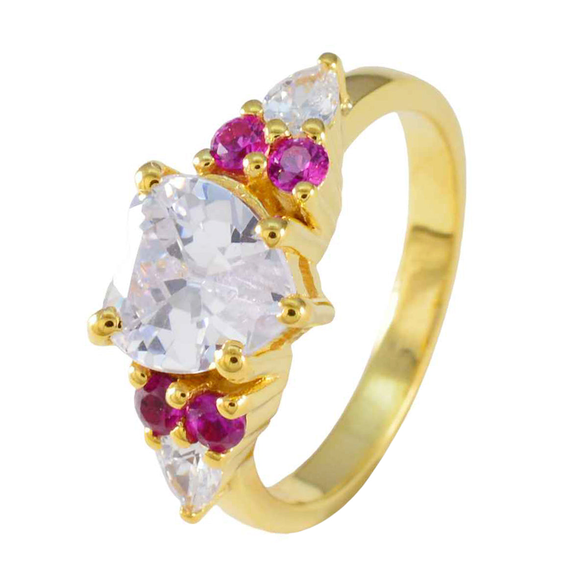 riyo anello vintage in argento con placcatura in oro giallo rubino cz pietra a forma di cuore con montatura a punta gioielli antichi anello di halloween