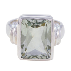 Genuine Gems Green Amethyst Silver Rings Homemade Jewelry Cleaner