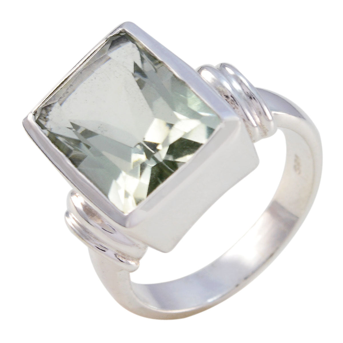 Genuine Gems Green Amethyst Silver Rings Homemade Jewelry Cleaner