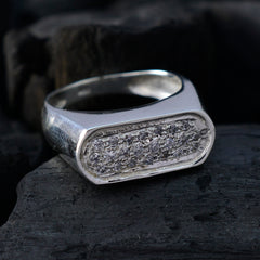 Genuine Gemstone Cubic Zirconia 925 Sterling Silver Rings Anniversary