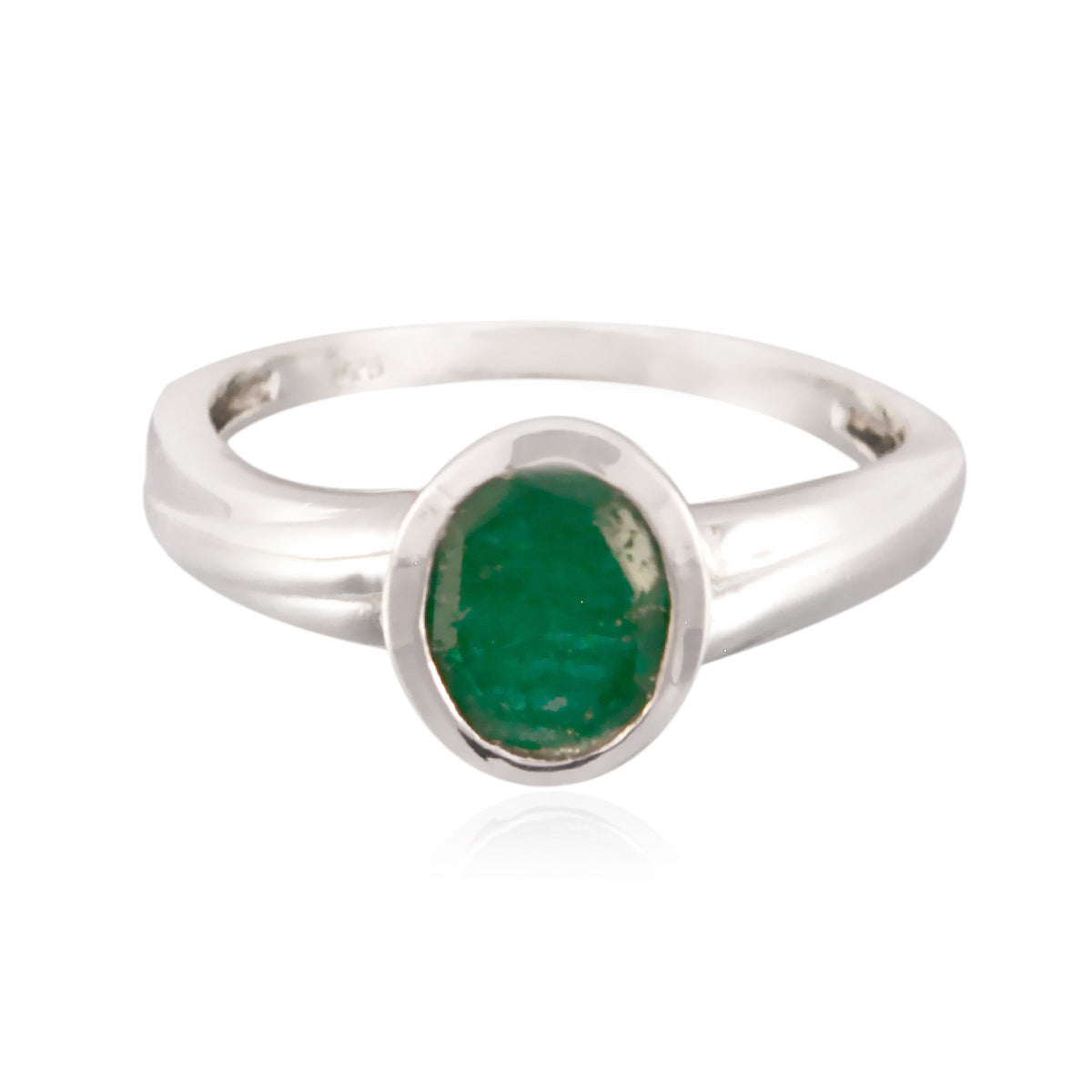 Genuine Gemstone Indianemerald Sterling Silver Ring Jewelry For Sale