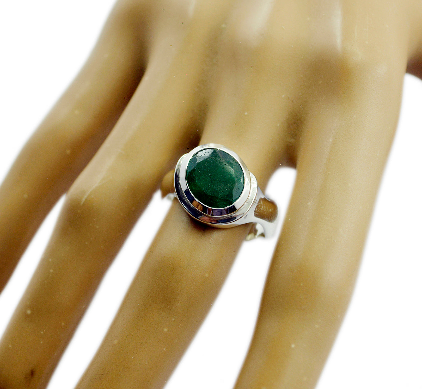 Good Gem Indianemerald 925 Sterling Silver Rings Jewelry For Her