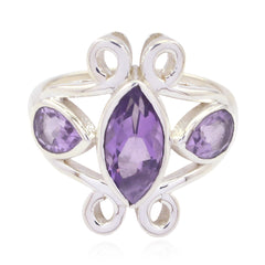 Handcrafted Gemstone Amethyst Solid Silver Rings Egyptian Jewelry