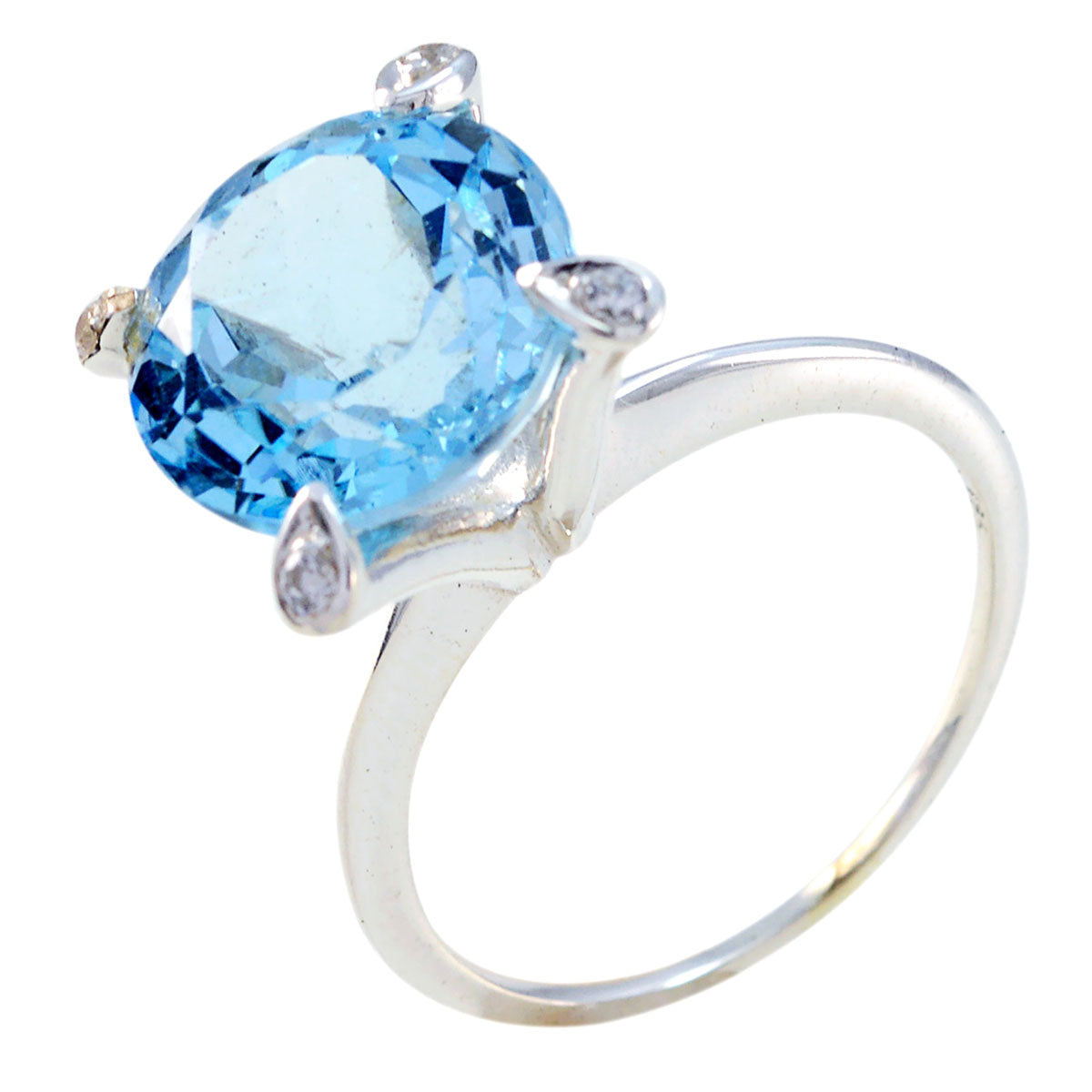 Handcrafted Gemstone Blue Topaz Sterling Silver Rings Nadri Jewelry