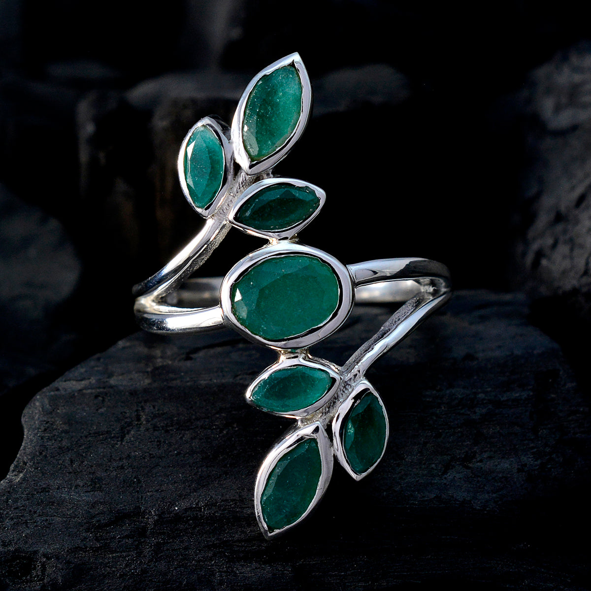 Handcrafted Gemstones Indianemerald 925 Silver Rings Jewelry Jobs