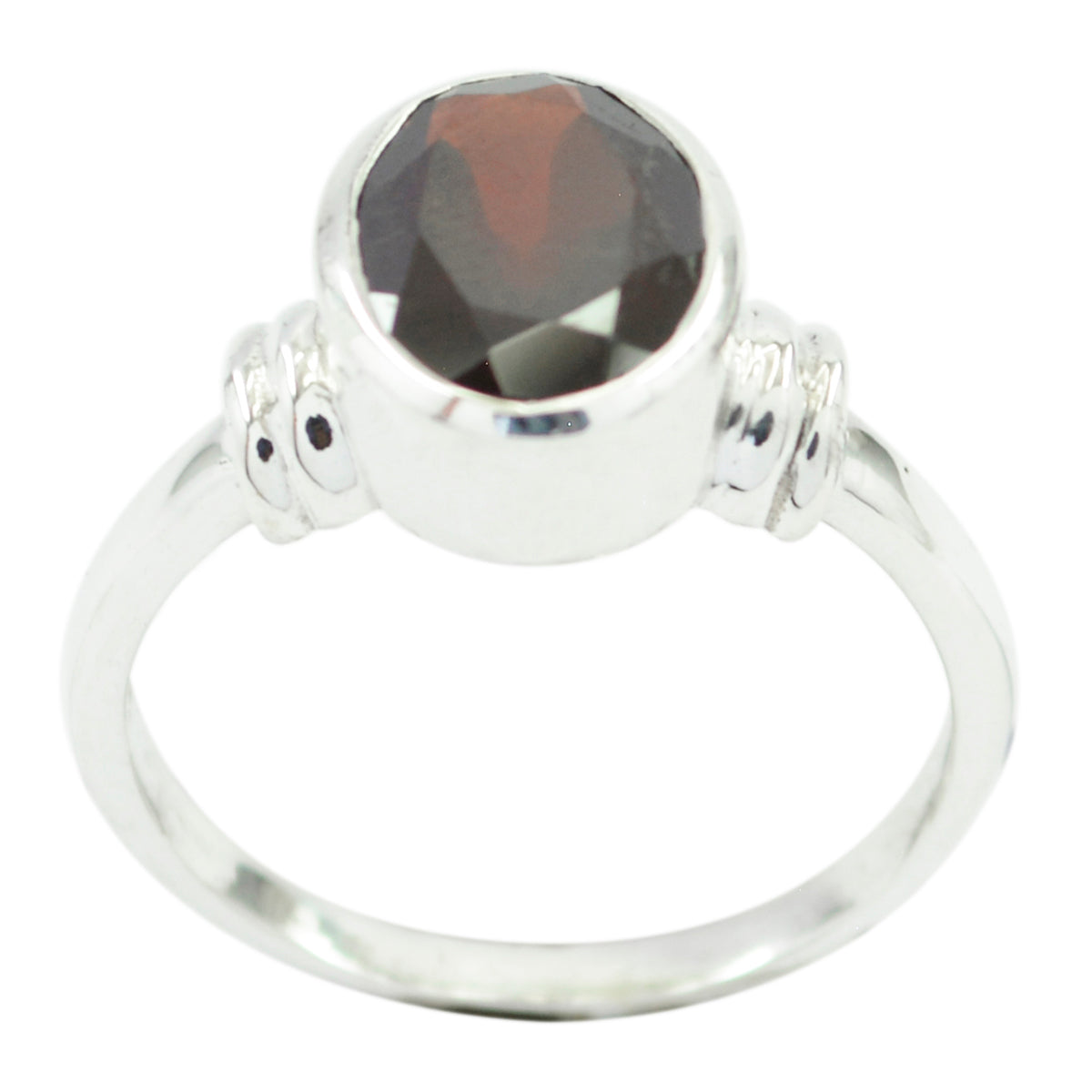 Handmade Gemstone Garnet Sterling Silver Ring Aquamarine Jewelry