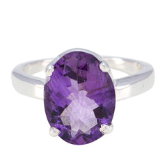 Handsome Gems Amethyst 925 Sterling Silver Rings Antique Jewelry