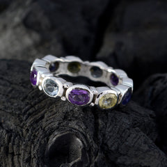 Handsome Gems Multi Stone 925 Sterling Silver Rings Biker Jewelry