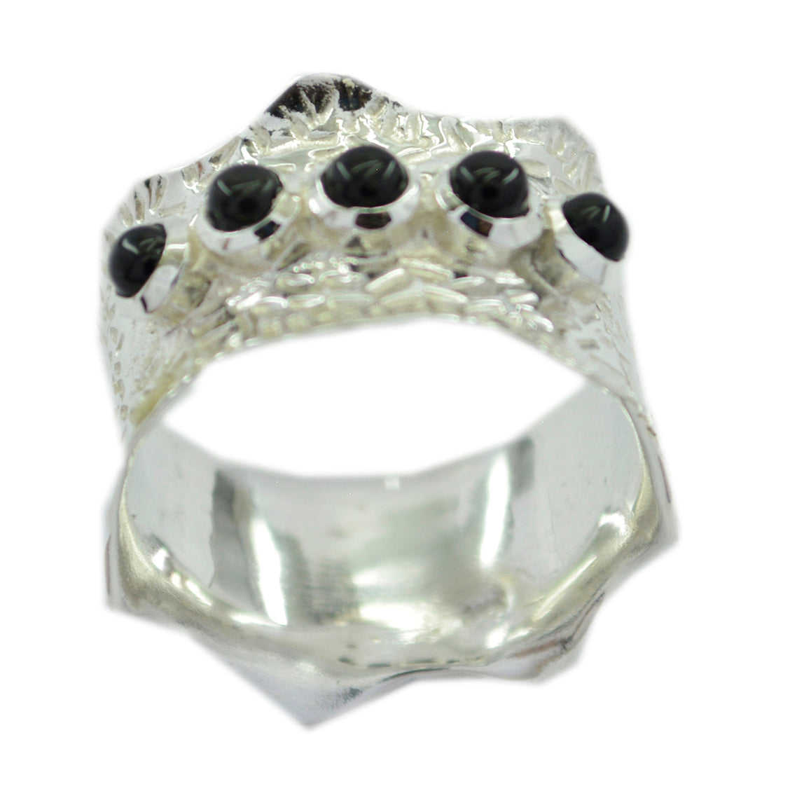Hot Gemstone Black Onyx 925 Sterling Silver Rings Jewelry Box For Girl